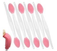 Lip Scrub 8Pcs Lip Scrub Brush Safe Soft Silicone Double-Sided Silicone Exfoliating Pore Cleaning Brush for Smoother Skin and Lips, 6 Inch