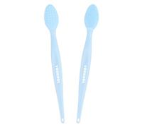 Lip Scrub Brush,Double-Sided Silicone Exfoliating Lip Brush Tool for Smoother and Fuller Lip Appearance,Blue,2pcs