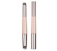 Lip Scrub Brush - Portable Round Head Oil Brush, Multifunctional Silicone Lip Oil Brush with Lid, Double Head Makeup Applicator for Shadow Concealer