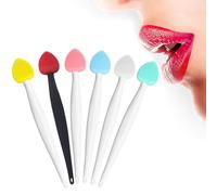 Lip Scrub Brush Tool,Double-Sided Silicone Exfoliating Lip Brushes Kits,Gentle Lip Exfoliator Scrubber Brush for Smooth,Soft,Bright,Fuller Healthy Lips (6 Colors)