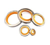 Lip seals 1Pcs,Yellow,Stainless Steel PTFE Skeleton Oil Seal,Dry Grinding Dust-Proof, Dust-Resistant Air, High-Speed Rotating Shaft Radial seals Rotary seals(40x72x8)