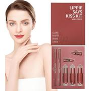 Lip Set Including Lip Liner and Waterproof Lip Liner Pen Liquid Lipstick for Shopping, Travel, Business Trip, Stage, Dating, Meeting and Holidays
