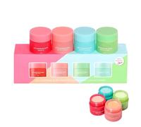 Lip Sleeping Mask,4 Pcs Lip Balm Set Mini Day And Night Repair Lip Balm, Lip Mask for Chapped Cracked Dry Lips, Moisturizing Lip Mask for Both Men And Women, Sleep Balm, Natural Bright