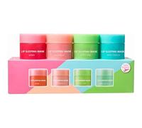 Lip Sleeping Mask - 4PCS Day and Night Repair Lip Balm Set - Lip Mask for Chapped Cracked Dry Lips - Hydrating Lip Balm for Women & Men - Mini Lip Balm Collection with Berry, Choco, Green Apple, Grape