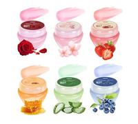 Lip Sleeping Mask Set, 6 Pack Lip Mask Overnight Lip Balm Gift Set for Teenage Girls Women Moisturize & Nourish to Reduce Fine Lines for Dry, Cracked, Dark Lips with Silicone Lip Brush