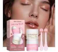 Lip Sleeping Mask with Coconut Oil & Strawberry Lip Mask Duo Set for Day & Night, Moisturise Dry Lip Scrub Balm, 10g x 2