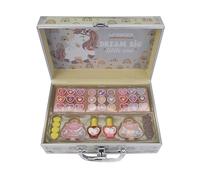Lip Smacker Beauty Train Case, Girls All-in-One Makeup Giftset Including 22 Lip Glosses, 9 Easy-to-Apply Creamy Eyeshadow, 2 Nail Polish, 4 Shimmer Powders and Hair Clips for your Kids' Creative Look