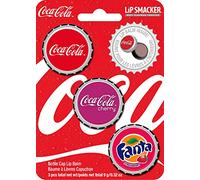 Lip Smacker Coca-Cola Collection, Set of 3 Flavoured Lip Balms, Classic Coke, Cherry Coke and Fanta Strawberry Flavours, Moisturizing and Refreshing