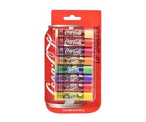 Lip Smacker Coca Cola Party Pack, Set of 8 Assorted LipBalms with Authentic Flavors of Coca-Cola, Fanta, and Sprite