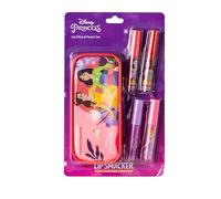 Lip Smacker Disney Princess Lip Gloss Set, Makeup Set for Girls with 4 Colorful Lip Glosses, Included Zip Pouch
