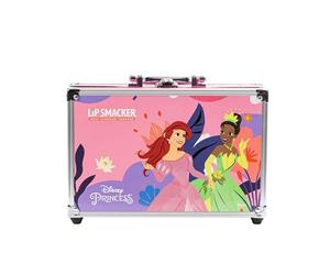 Lip Smacker Disney Princess Traincase, Makeup Set for LittleGirl, 40+ Pieces for Face, Lips, and Nails with Beauty Accessories for Hair and Makeup Included