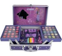 Lip Smacker Disney Wish Makeup Traincase, Disney Makeup Case for Kids, 50+ Pieces Makeup for Face, Lips, and Nails with Beauty Accessories for Hair and Makeup Included