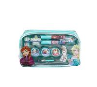 Lip Smacker Frozen Essential Makeup Bag, Frozen Makeup Set for Girls with GlossyLipGloss, BrightEyeShadows, MakeupApplicators, and Accessories for a DisneyPrincess Look