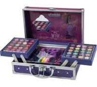 Lip Smacker Disney Wish Makeup Traincase, Disney Makeup Case for Kids, 50+ Pieces Makeup for Face, Lips, and Nails with Beauty Accessories for Hair and Makeup Included