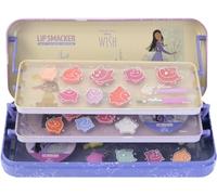 Lip Smacker Wish Triple-Tier Beauty Tin, Kids' Makeup Set Inspired by Disney Wish with LipGloss, EyeShadows, Beauty Accessories, and Stickers Included