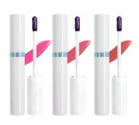 Lip Stain Peel off - 3 Colors Lip Tint Peel off - Matte Finish Pink & Red lip Gloss - Liquid Tinted Lipstick Long Lasting Makeup for Women - Stay on 24 Hours, Waterproof, No-Transfer, Non-stick Cup