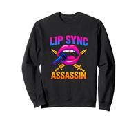 Lip Sync Assassin Funny Drag Queen Performance Neon Lips Sweatshirt