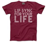 Lip Sync for Your Life - Mens and Youth Unisex T-Shirt - Drag Queen Race S Maroon