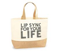 Lip Sync for Your Life - Tote Shopping Bag (Jute Natural)