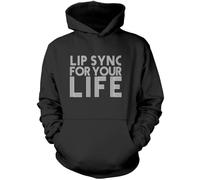 Lip Sync for Your Life - Unisex Hoodie - Drag Queen Race 12-13 Years Black