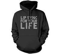 Lip Sync for Your Life - Unisex Hoodie - Drag Queen Race 12-13 Years Black
