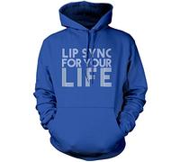 Lip Sync for Your Life - Unisex Hoodie - Drag Queen Race L Blue