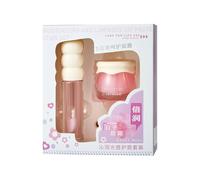 Lip with Lip Gloss Set Hydrating Plumping Care for Dry Lips Overnight Moisturizer Softens and Repair Lips Gloss