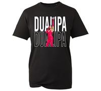 Lipa American Musician T-Shirt,Dua Singer Concert Pose Mic Heart UK Tour Fan Shirt, Gift Unisex Tee Top (Black, 2XL)