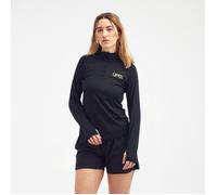 LIPATI Women's Moderat Half Zip Long Sleeve Top - Black, Perfect for Running and Training