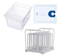 LIPAVI Sous Vide System Model NXC10-UNIR - with C10 Container, N10X Rack and an Universal lid - fits virtually any sous vide machine up to 2.755 inches (70mm) in diameter