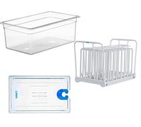 LIPAVI Sous Vide System Model NXC20-UNIR - with C20 Container, one N20X Rack and an Universal lid - fits virtually any sous vide machine up to 2.755 inches (70mm) in diameter