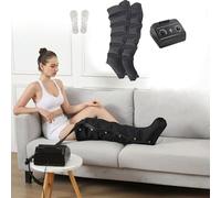Lipedema Legs Treatment, 6 Cavity Pressotherapy Air Compression Leg Foot Massager, Electric Circulation Improve Pain Waist Leg Arm Relax, Lymphatic Drainage Machine