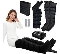 Lipedema Legs Treatment Massager with 6 Air Chambers | Machine Lymphatic Drainage Massager Legs Compression Machine | Compression Boots for Circulation (Black, L 2 Legs + 2 arms + Waist)