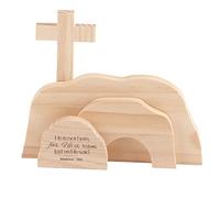 Lipeed Easter Nativity Scene Resurrection Wood, Easter Resurrection Scene, Wooden Ornaments at Home Table, Jesus Nativity Scene Decorations Christian Ornament