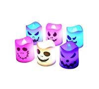 LIPENGS halloween decorations 6Pcs Halloween Led Ghost Pumpkin Candle Light Glowing Lamp Halloween Party Home Bar Decoration Haunted House Horror-6Pcs