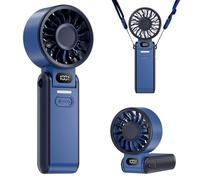 LIPETY Portable Turbo HandHeld Fan - Mini Hand Held Fan 4000mah Battery Operated USB Rechargeable Personal Foldable Powerful Fans for Travel Camping Outdoor Office School Home