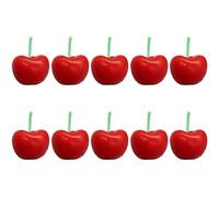 Lipfer 10pcs Cherry Shaped Birthday Candles, Cute Fruit Shaped Candles, Cherry Cake Decorations Cake Cupcake Topper for Birthday Party Wedding Supplies