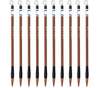 Lipfer 10pcs Chinese Writing Brushes Bamboo Calligraphy Brush Pen Chinese Calligraphy Painting Brush Pen Regular Script Writing Brush
