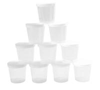 Lipfer 10pcs Plastic Medicine Cups with Lids, 30ml Clear Reusable Graduated Cups Transparent Scale Measuring Cups, Measure Container for Mixed Pills, Liquid Medication