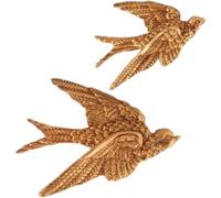 Lipfer 2pcs/pair Wall-mounted Swallows Swallow Wall Decor Flying Bird Wall Sculptures Decoraciones Bird Wall Ceramic Wall Hanging Resin 3d Artificial Toy