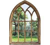 Lipfer 3d Fake Window Wall Sticker Removable Diy Romantic Green Plants Wall Stickers Peel and Stick Vinyl Trees Natural Scenery Fake Window Wall Decal for Bedroom Living Room Decoration