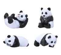Lipfer 4pcs Desktop Figurine Office Cute Resin Panda Ornament Home Lawn Statue Decoration Adorable Yard Mini Sculpture Garden Craft Landscape Micro Animal