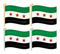 Lipfer 4pcs Syrian Flag Brooch Pins, Syria Flag Brooch Pin Badge, Metal Lapel Pin Vintage Metal Badge Brooch Clothes Lapel Pins for Men Woman