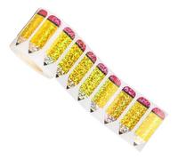 Lipfer 500pcs Back to School Stickers Roll Pencil Stickers Holographic Waterproof Self-adhesive Decals for First Day of School Envelope Scrapbook Decor