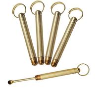 Lipfer 5pcs Snuff Spoon Wax Tool Keychain Cover Portable Medicine Spoons Scoop for Filling Vials, Medicine, Salt, Herbs, Keychain Pendant with Hanging Hole