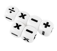 Lipfer 6 Pieces Teaching Dice, Math Operation Dice for Math Teaching Classroom Supplies Children Educational Auxiliary Accessories 16mm