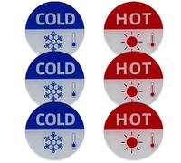 Lipfer 6pcs Emblems Stickers Labels Faucet Bathroom Decor Caution Sign for Room Cold and Hot Water Sign Hot Water Sign Sticker Water Warning Signs Safety Signs Indicator