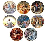 Lipfer 8pcs Jesus Memorial Coin Gold Plated Silver Craft Art Lucky Coin Memorial Challenge Coin Collectible Gift
