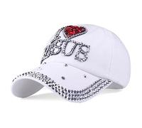 Lipfer Bling Baseball Cap Adjustable Casual Hats for Women Man, I Jesus Studded Rhinestone Crystal Design Sun Hats
