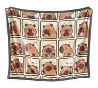 Lipfer Capybara Print Fleece Throw Blanket Soft Flannel Plush Lightweight Warm Cozy Blanket for Men Women Couch Bed Sofa Travel